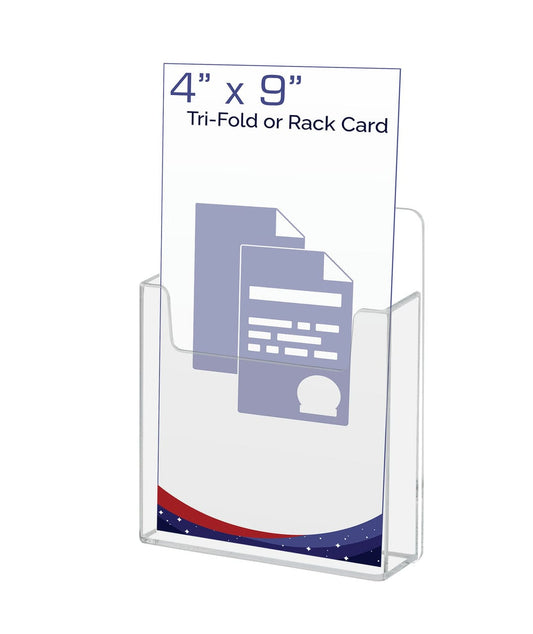 Slatwall 4"W Wall Trifold Brochure Display Rack Card Holder