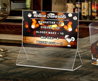 5"W x 3"H Sign Holder Double Sided Top Load  Flyer Ad Frame