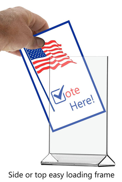 5.5"W x 8.5"H Sign Holder Top Load Double Sided Countertop Frame