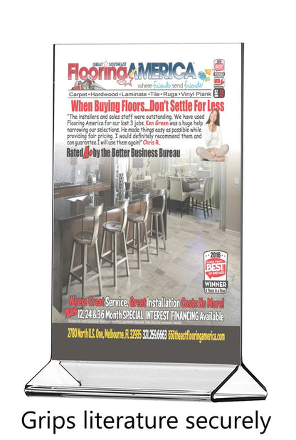 5.5"W x 8.5"H Sign Holder Top Load Double Sided Countertop Frame