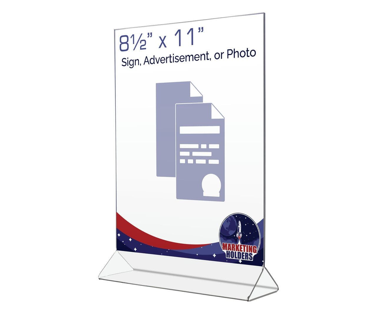 8.5"W x 11"H Sign Holder Top Load Double Sided Table Tent