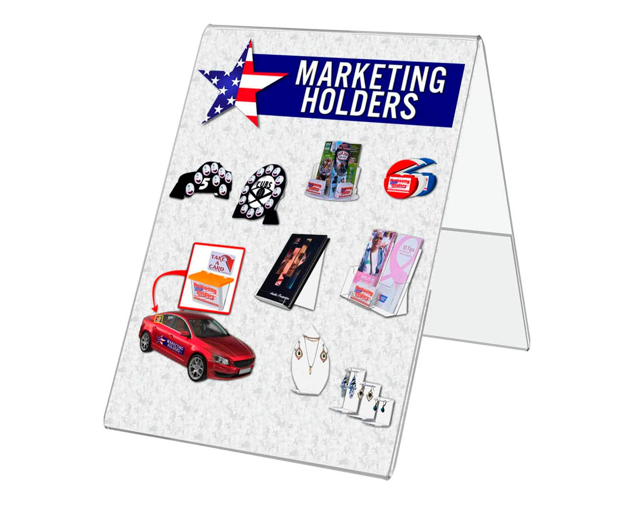 5"W x 7"H A Frame Sign Holder Double Sided Table Tent Clear