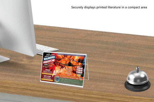 Six Inches Wide by Four Inches High A Frame Sign Holder Double sided Table Tent Clear Acrylic on desk