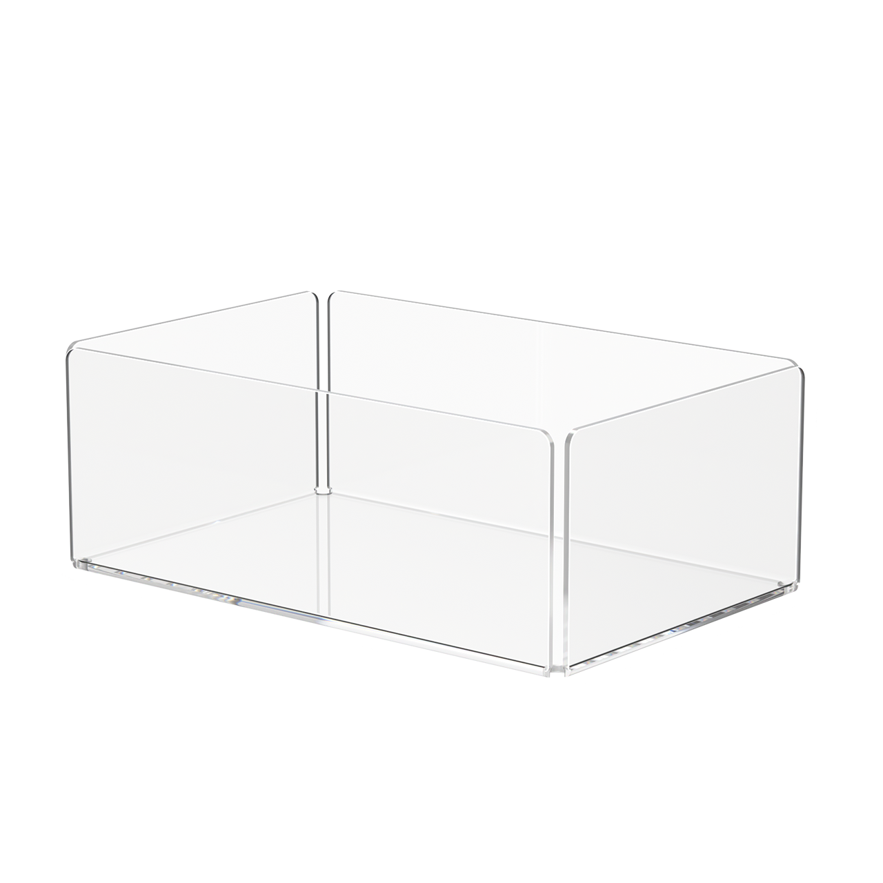 10" Tray Organizer Display Countertop Storage Bin Dust Cover