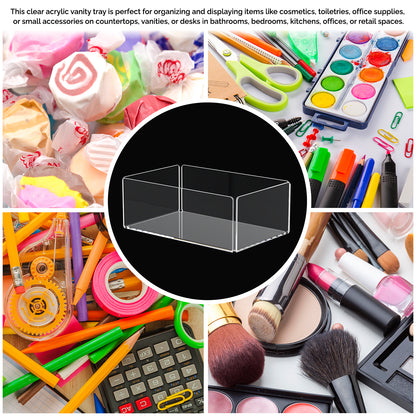 10" Tray Organizer Display Countertop Storage Bin Dust Cover