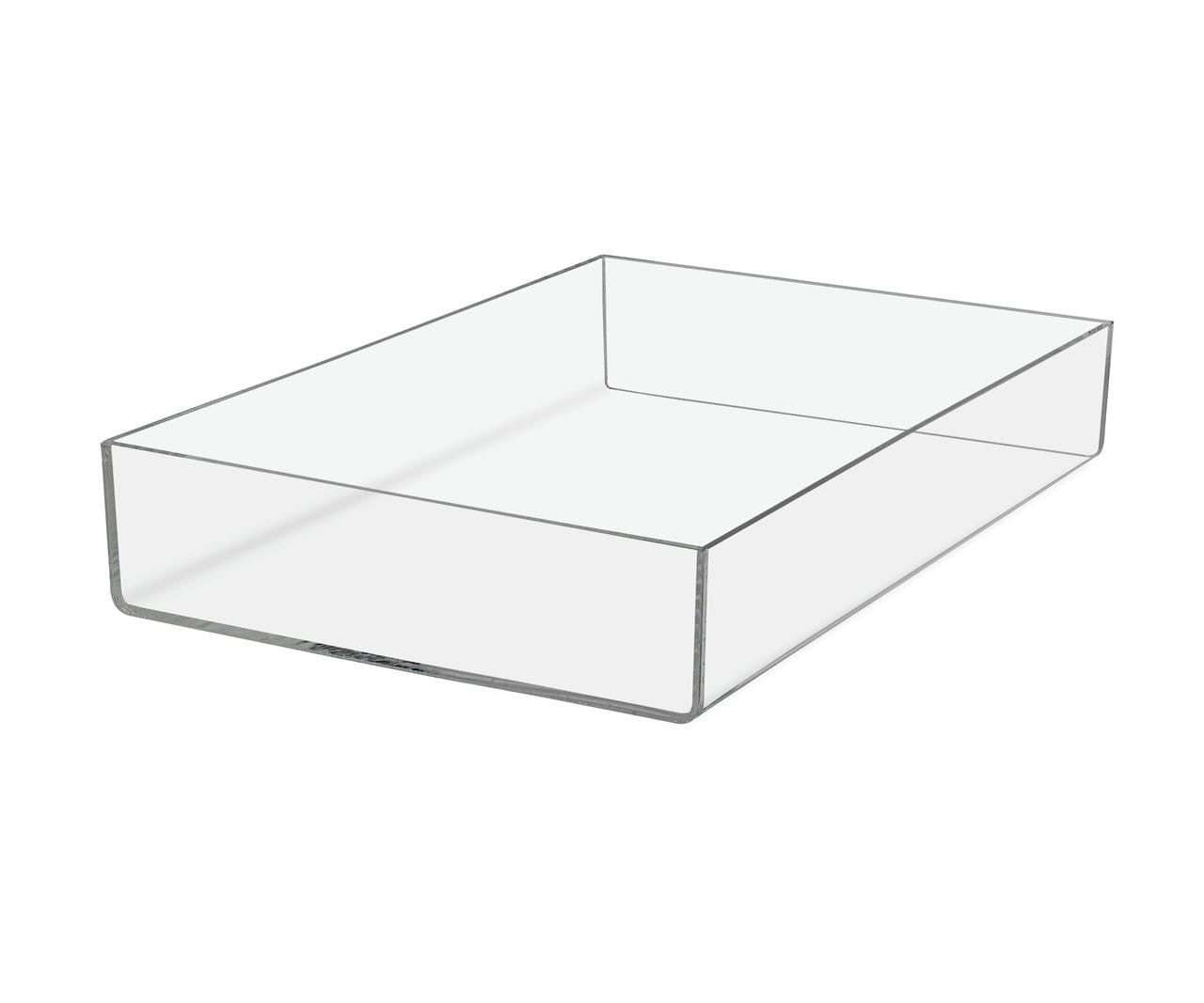 Eight and a Quarter Inches Wide by Two Inches High Tray for Home Decor Premium Clear Counter Top Display Empty