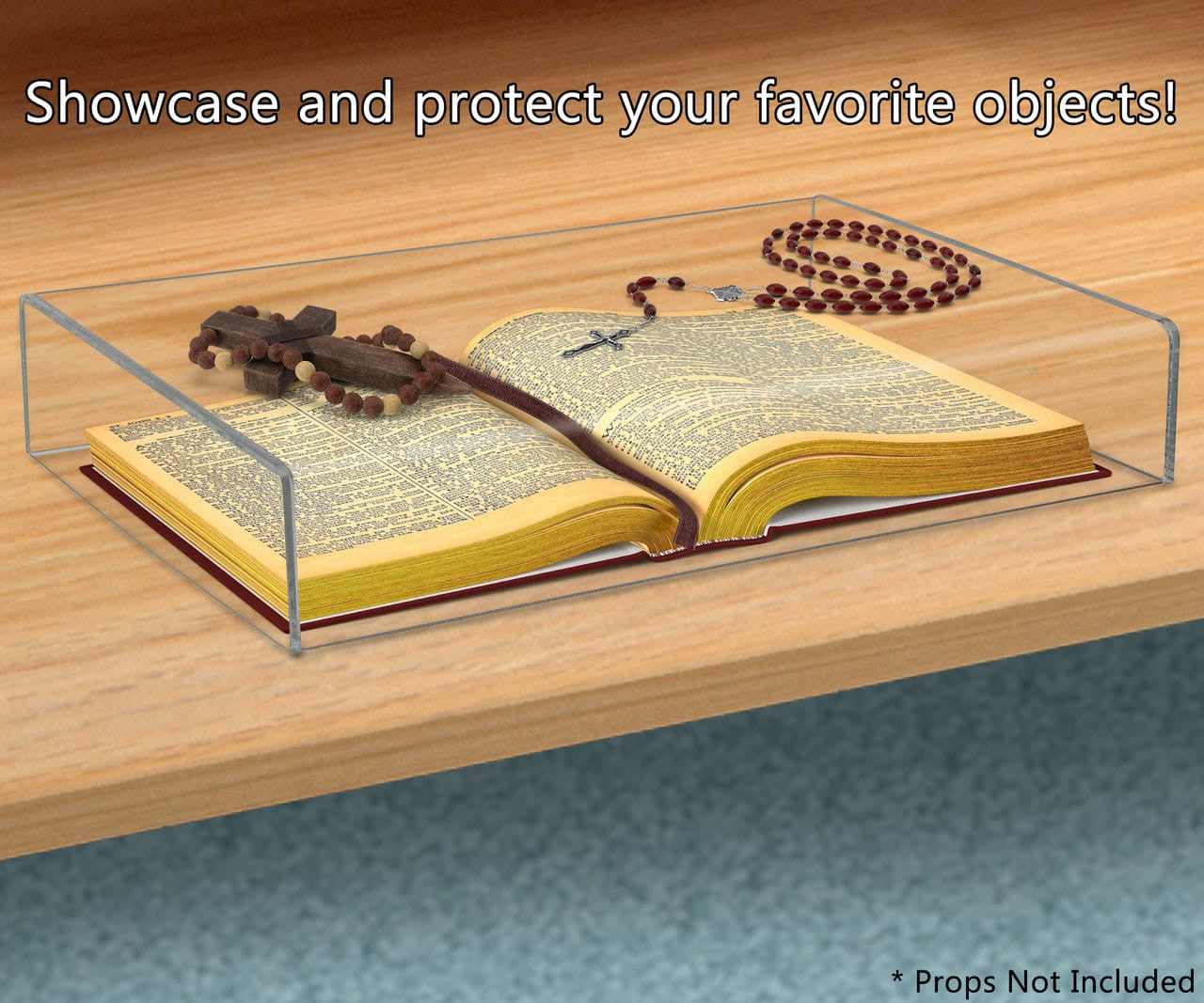 Eight and a Quarter Inches Wide by Two Inches High Tray for Home Decor Premium Clear Counter Top Display Showcase and protect your favorite objects