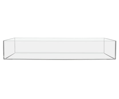 Eight and a Quarter Inches Wide by Two Inches High Tray for Home Decor Premium Clear Counter Top Display Side view