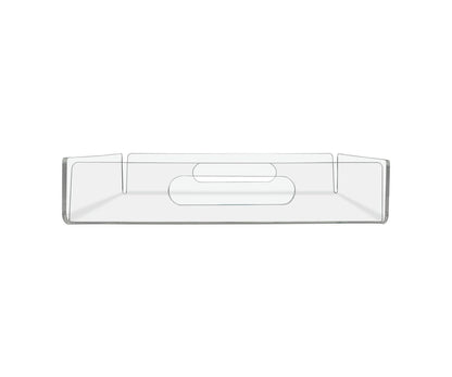 Sixteen and a Half Inches Wide by Two Inches High Clear Tray With Handles
