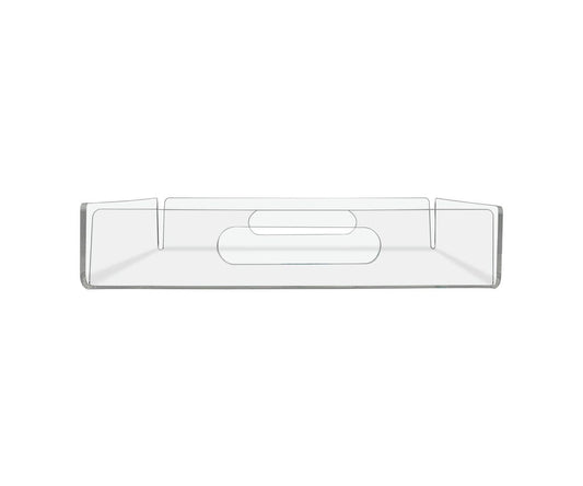 Sixteen and a Half Inches Wide by Two Inches High Clear Tray With Handles