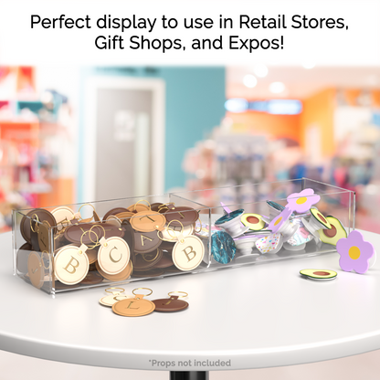 Clear Acrylic 16"W Double Compartment Storage Tray