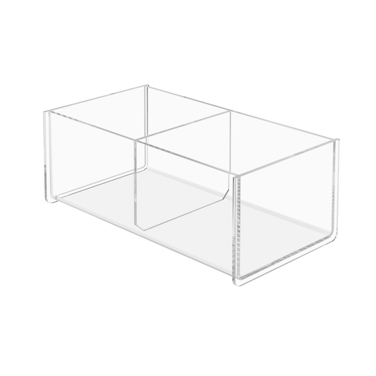 Double Compartment Storage Tray with Two 4"W Bins