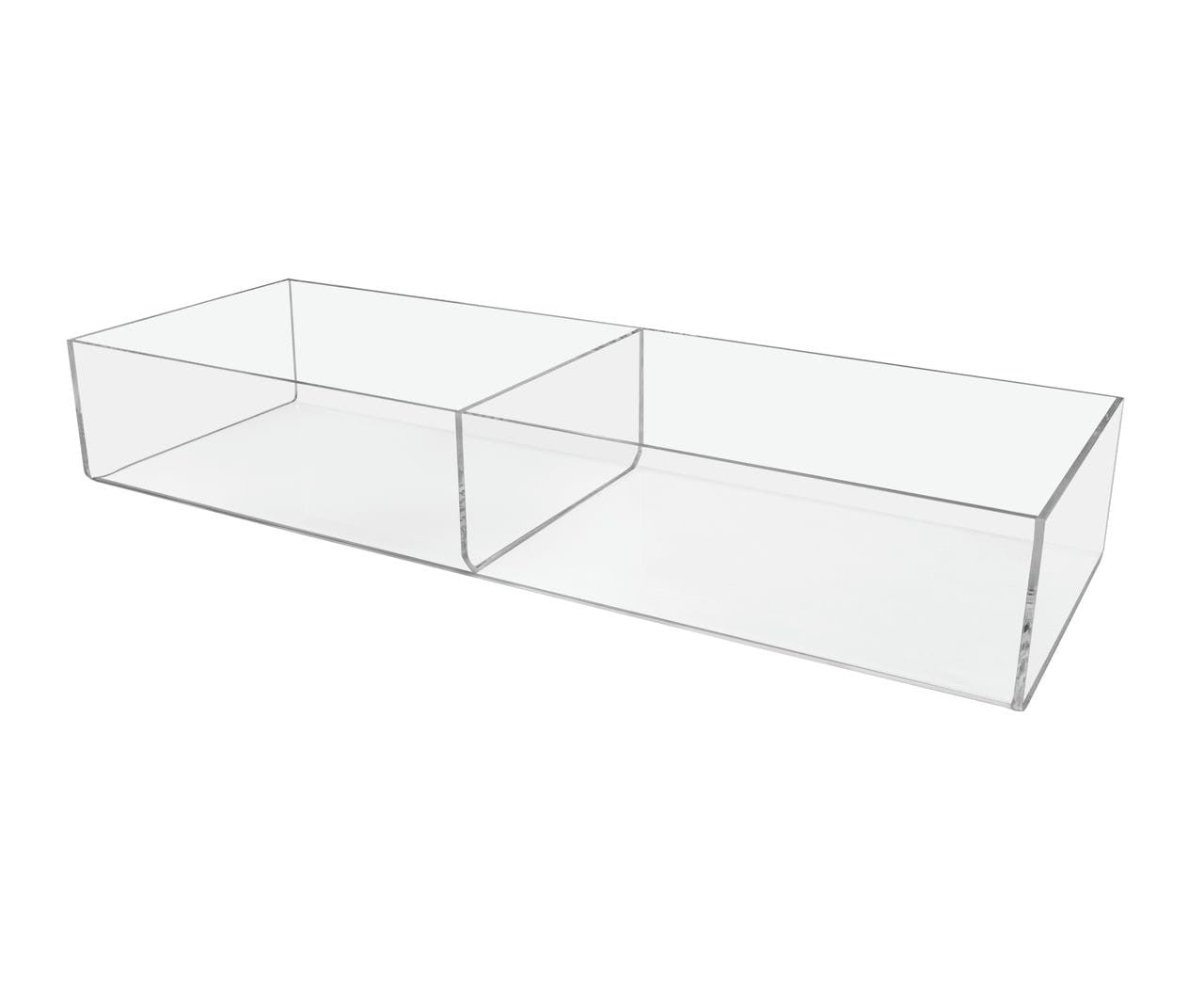 Sixteen and a Half Inches Wide by Two and a Half Inches High Double Large Compartment Storage Organizer Tray standard view