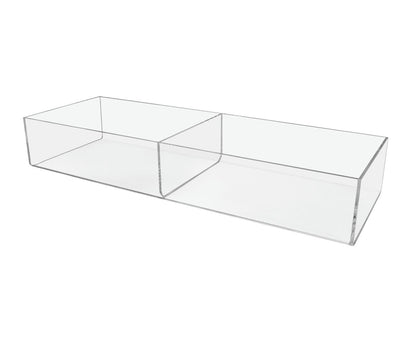Sixteen and a Half Inches Wide by Two and a Half Inches High Double Large Compartment Storage Organizer Tray standard view