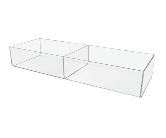Sixteen and a Half Inches Wide by Two and a Half Inches High Double Large Compartment Storage Organizer Tray standard view