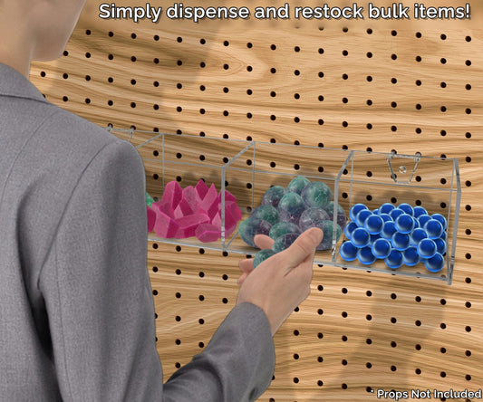 15.75"W Pegboard Compartment Storage Bin 4 Cubby Organizer