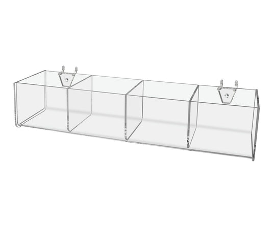 15.75"W Pegboard Compartment Storage Bin 4 Cubby Organizer