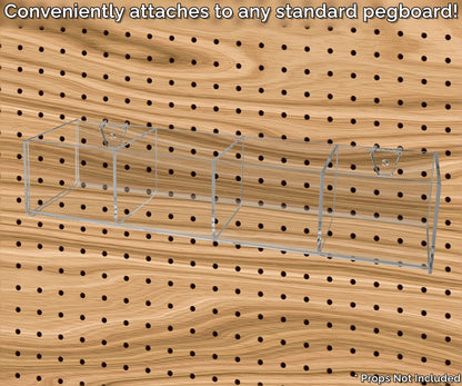 15.75"W Pegboard Compartment Storage Bin 4 Cubby Organizer