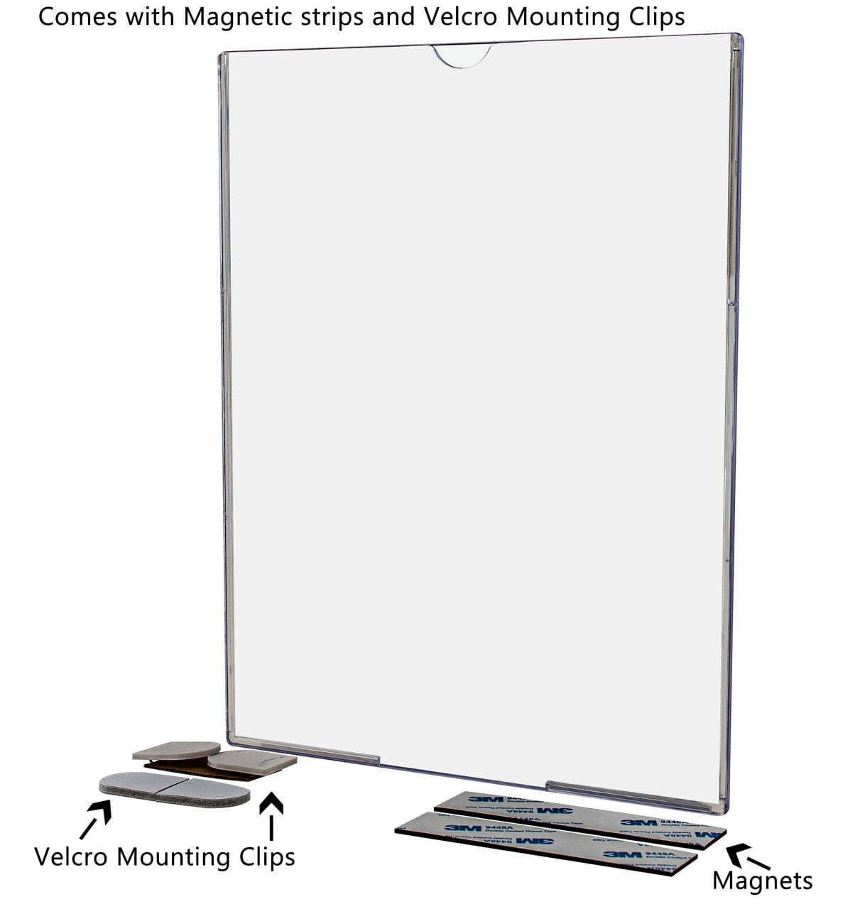 8.5"W x 11"H TRU-VU® Sign Holder with Magnets and Velcro