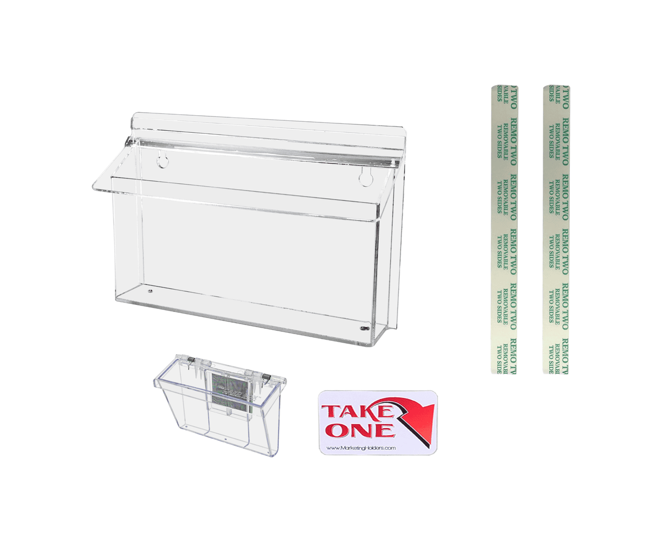 Eleven by Four Inch Outdoor Trifold Take One Holder with Card Box