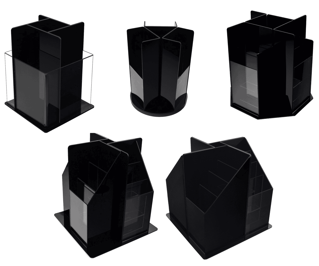 Rotating Trifold Holder for 4"W Brochures Multi Pocket Display