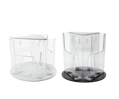 Three Pocket Bifold Brochure Holder Rotating Countertop