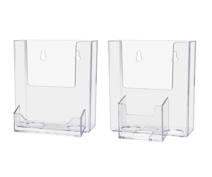 Brochure Holder with Horizontal and Vertical Business Card Pockets