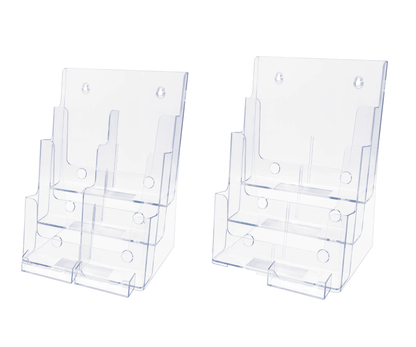 Brochure Holder for Trifolds and Flyers with Business Card Slot