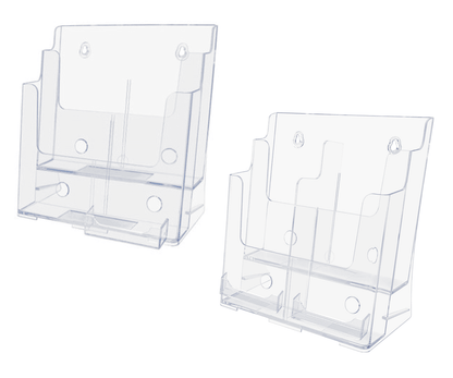 Brochure Holder for Trifolds and Magazines with Card Pocket