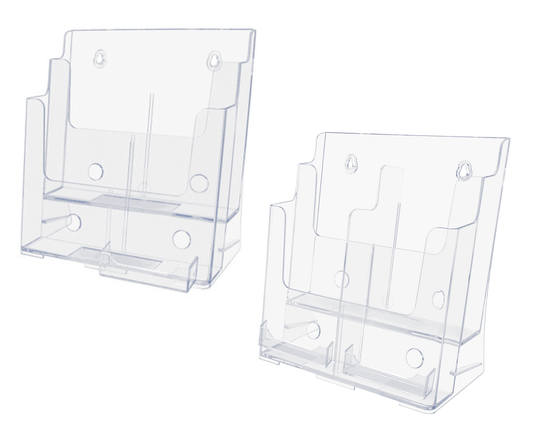 Brochure Holder for Trifolds and Magazines with Card Pocket