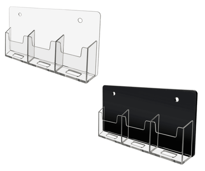 Clear and Black Three Vertical Business Card Holder