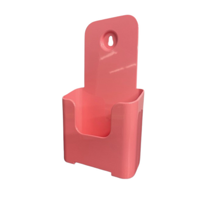 4"W Pink Trifold Brochure Holder Slant Back Display