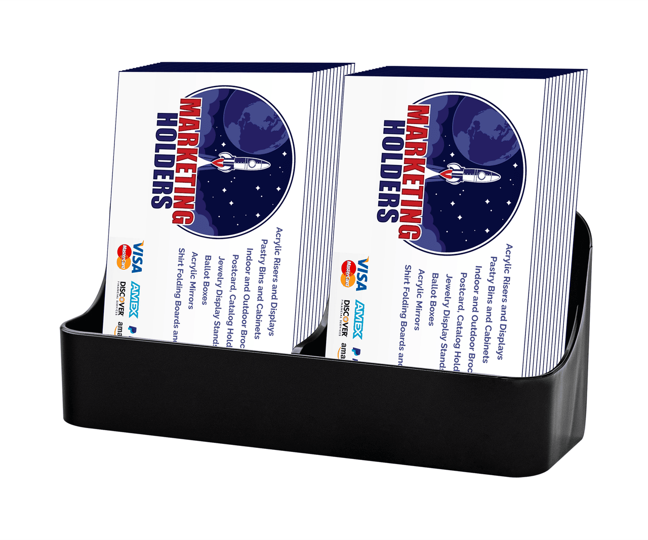 Two Pocket Business Card Display Holder