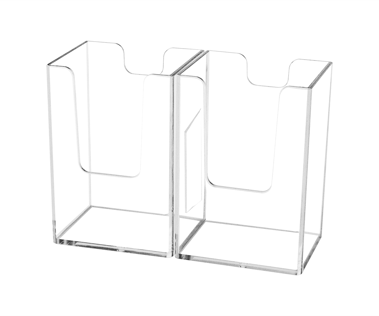 Vertical 2 Pocket Business Card Holder Extra Deep Tall Clear Bin