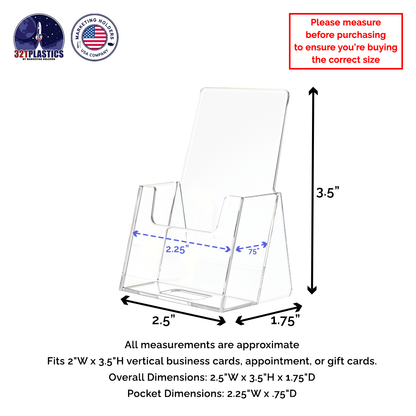 Vertical Business Card Holder Countertop Plastic Display Stand