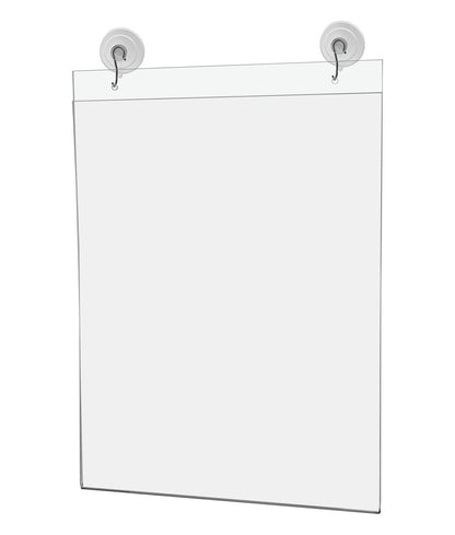 11"W x 14"H Window Mount Sign Holder Suction Cup with Hooks