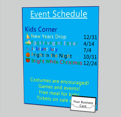 Sign Holder 11"W x 14"H Display Sleeve with Business Card Pocket