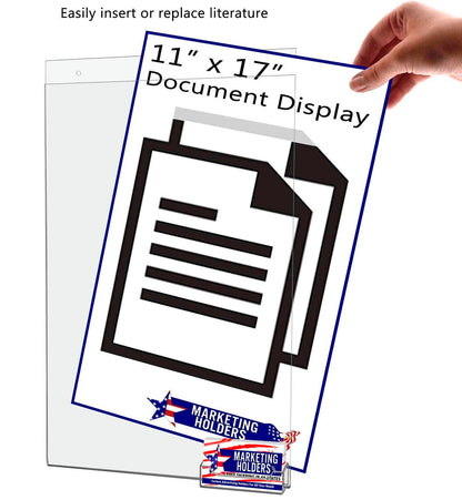 11"W x 17"H Wall Sign Holder with Business Card Pocket and Hardware