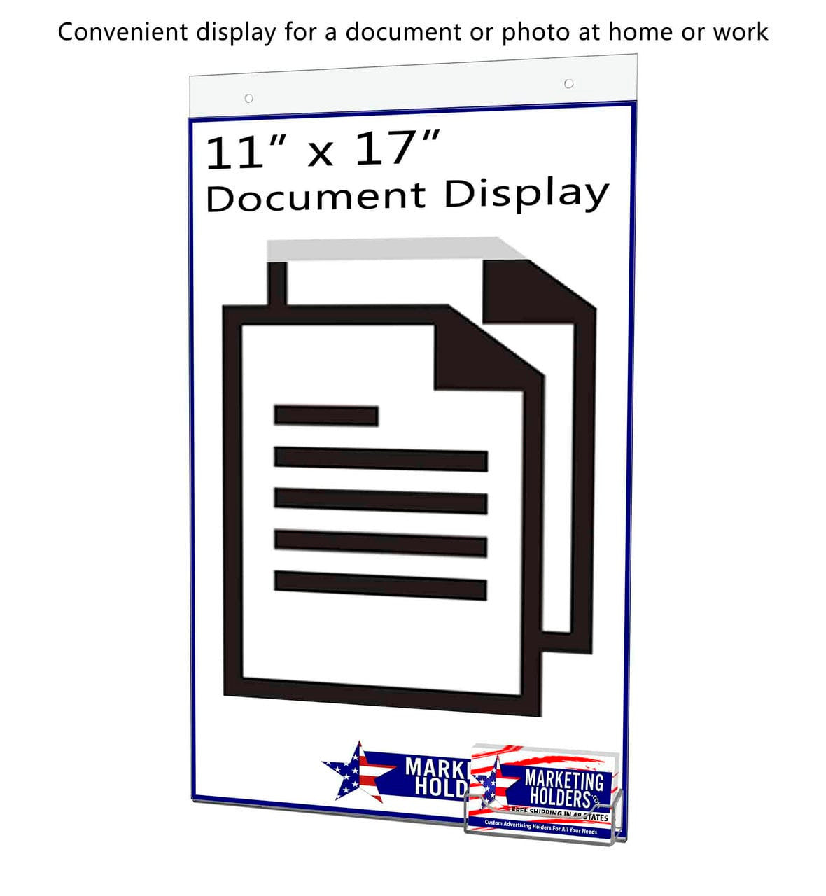 11"W x 17"H Wall Sign Holder with Business Card Pocket and Hardware