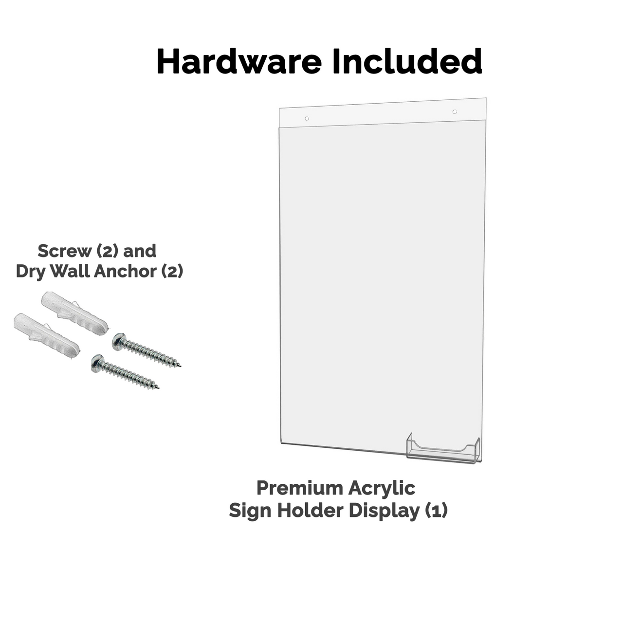 11"W x 17"H Wall Sign Holder with Business Card Pocket and Hardware