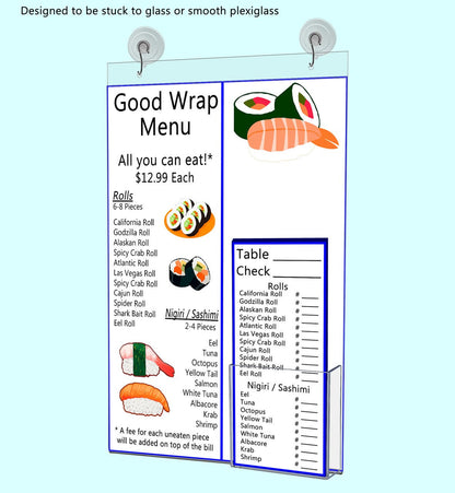 11"W x 17"H Sign Frame with Brochure Pocket and Suction Cups