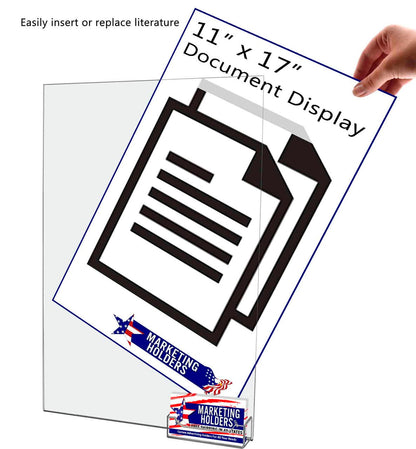 11"W x 17"H Wall Sign Holder with Business Card Pocket and Tape