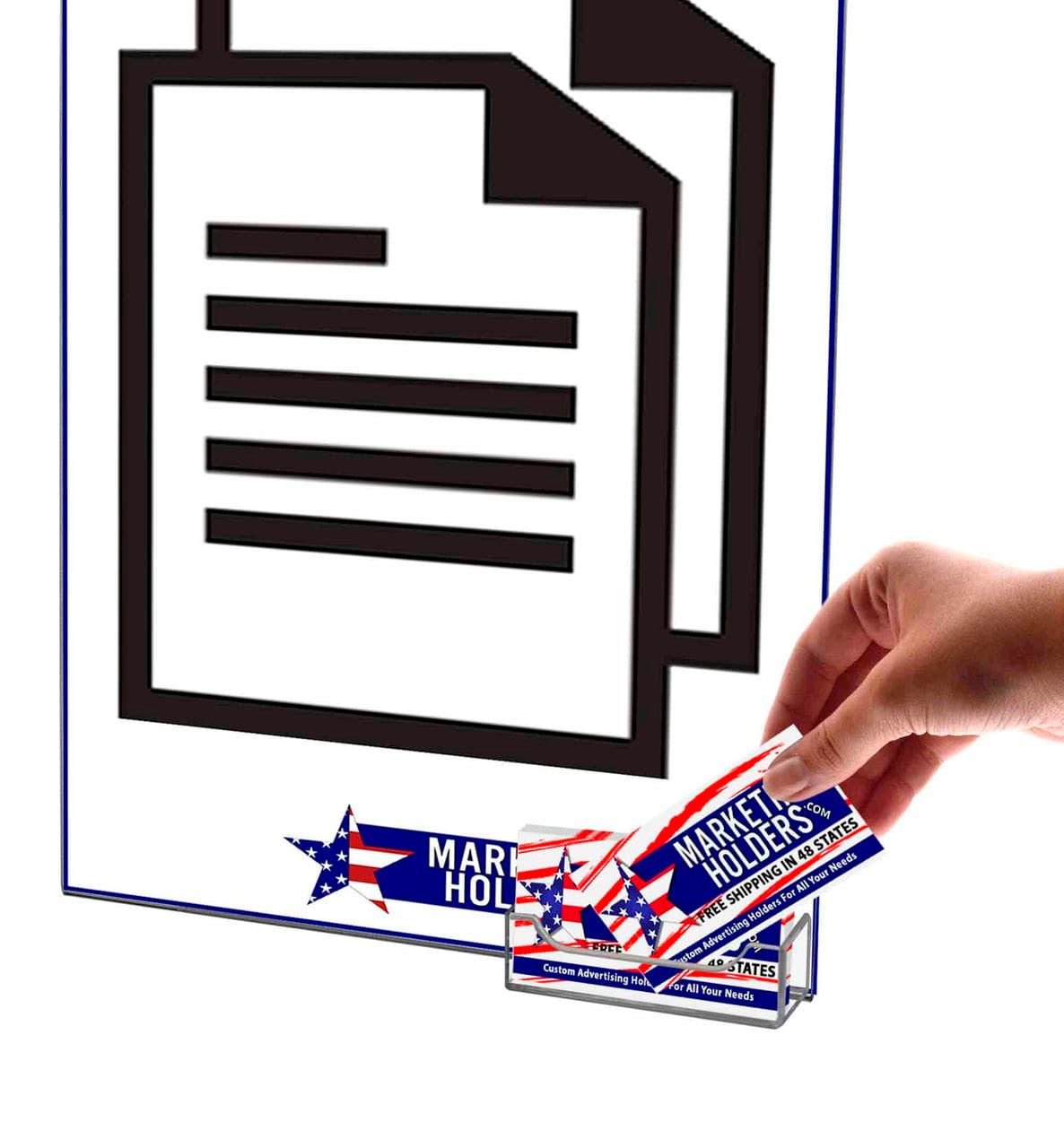 11"W x 17"H Wall Sign Holder with Business Card Pocket and Tape