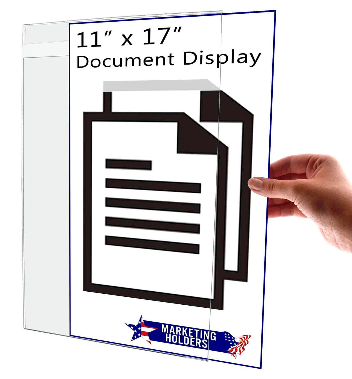 Literature Holder Hanging Display side load Eleven Inches Wide by Seventeen Inches High Notched Back