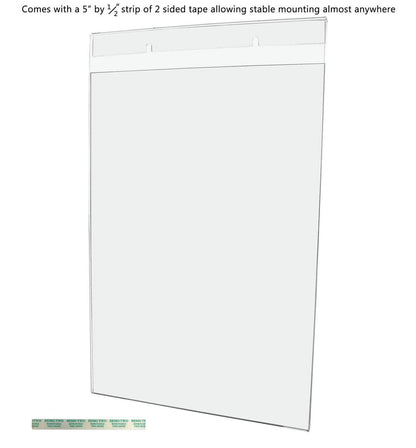 Sign Display Sleeve 11"W x 17"H Poster Holder with Notched Back