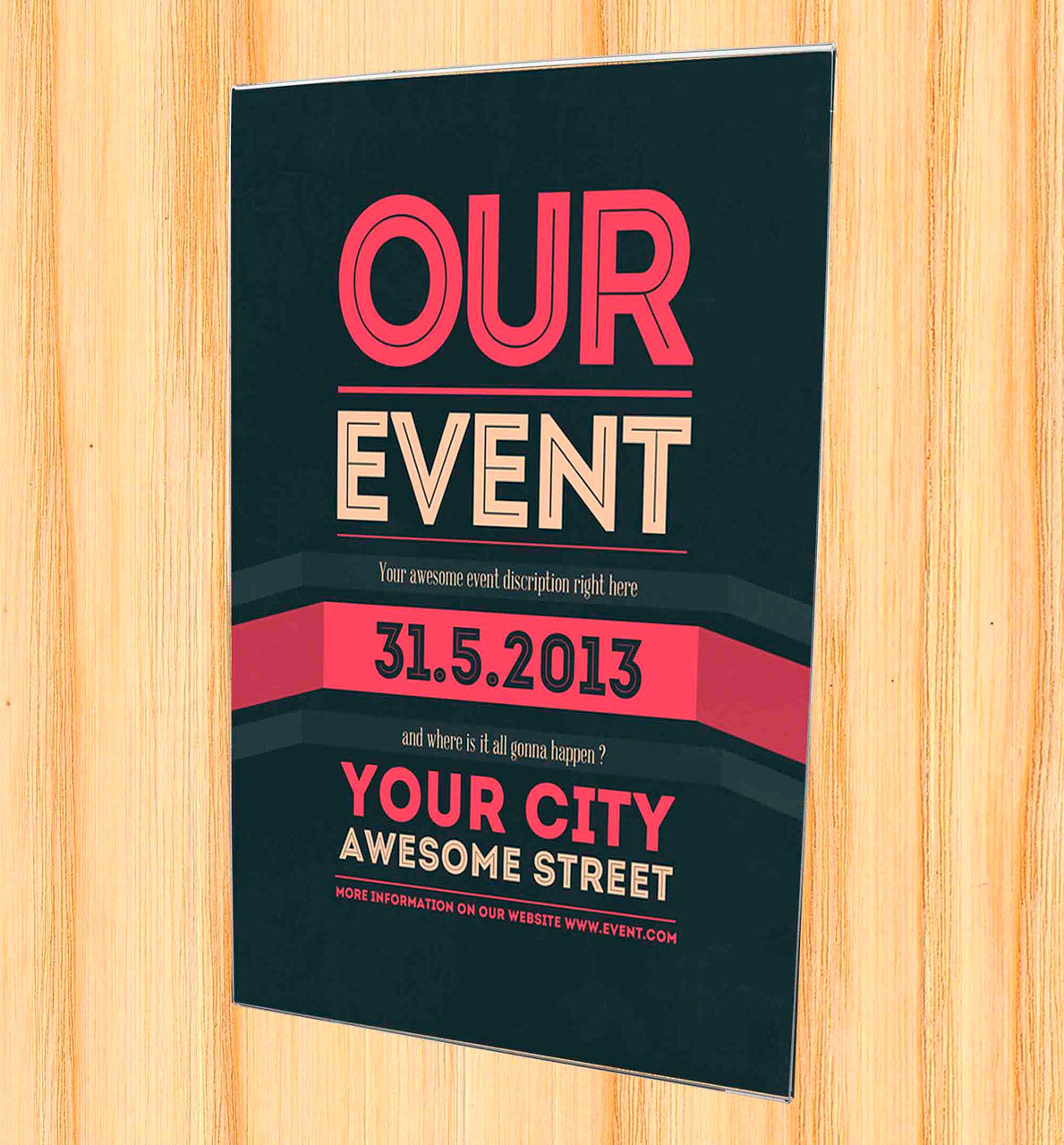 Sign Display Sleeve 11"W x 17"H Poster Holder with Notched Back