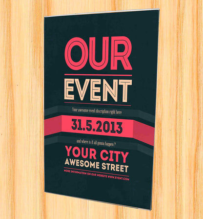 Sign Display Sleeve 11"W x 17"H Poster Holder with Notched Back