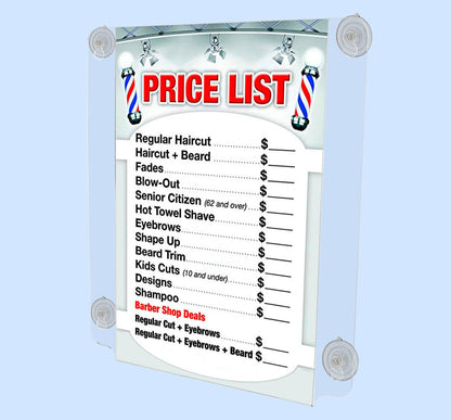 Price list action view Eleven Inches Wide by Seventeen Inches High