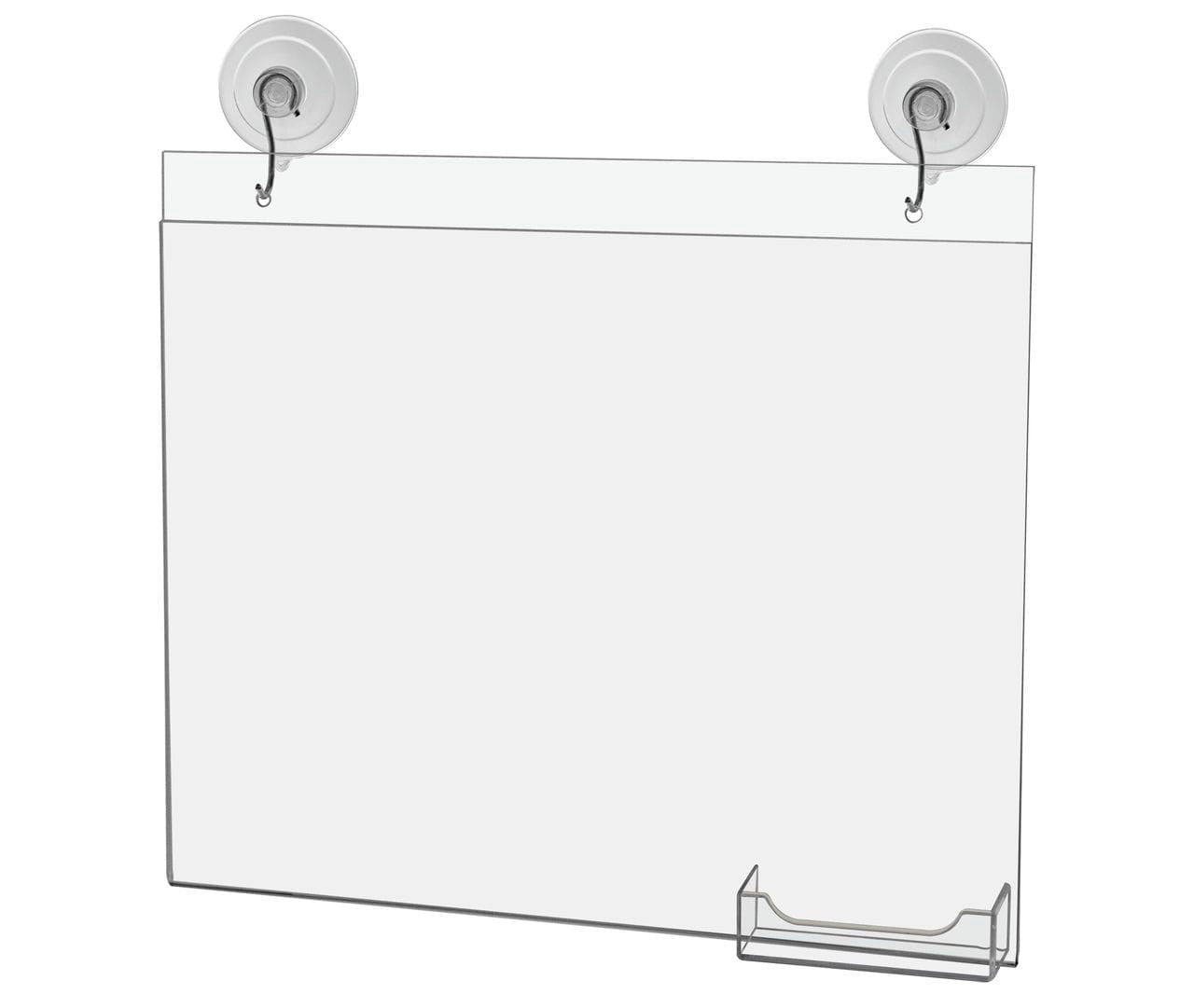 11"W x 8.5"H Window Sign Holder with Card Pocket and Suction Cup with Hooks