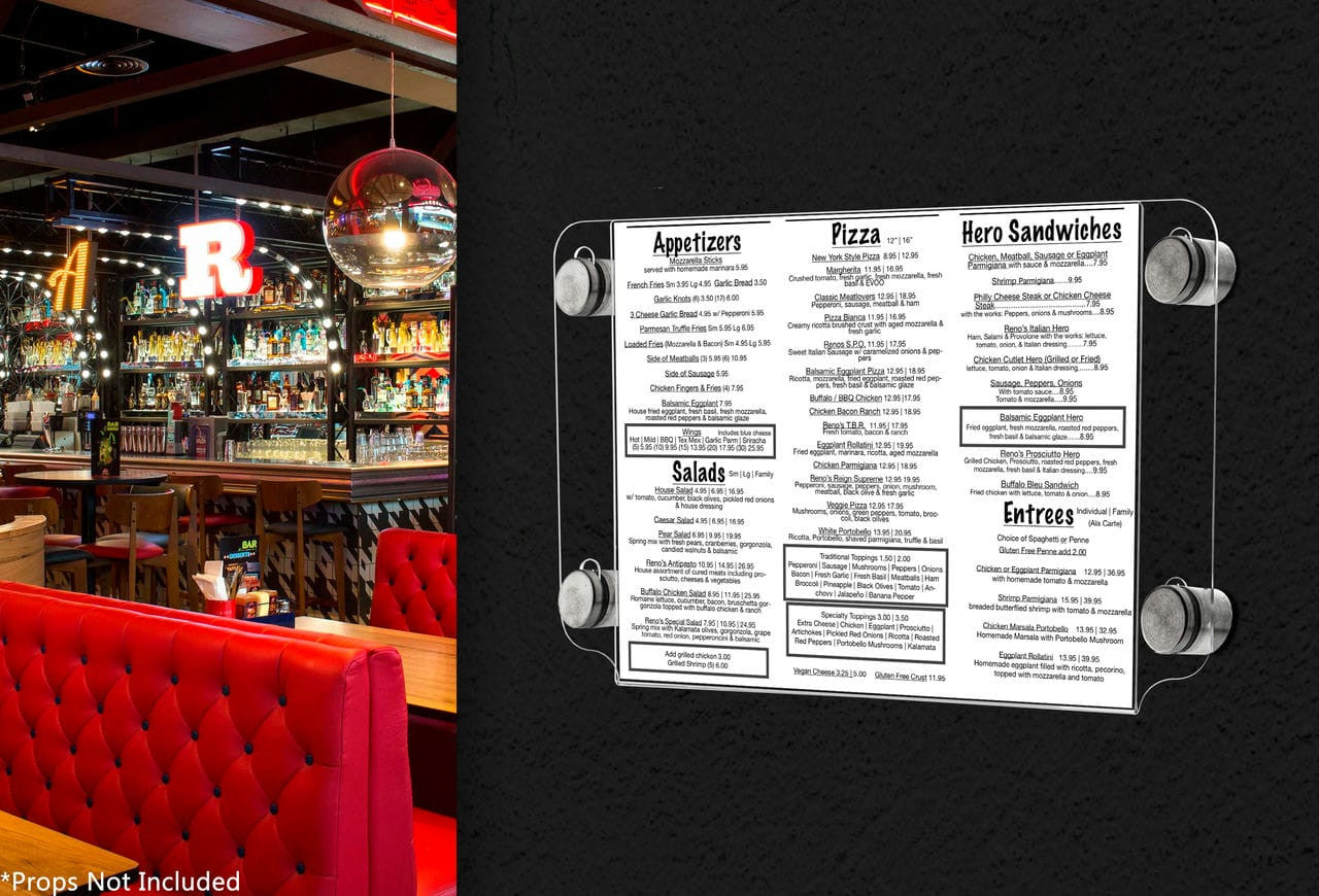 11"W x 8.5"H Sign Holder with Standoffs Flyer Hours